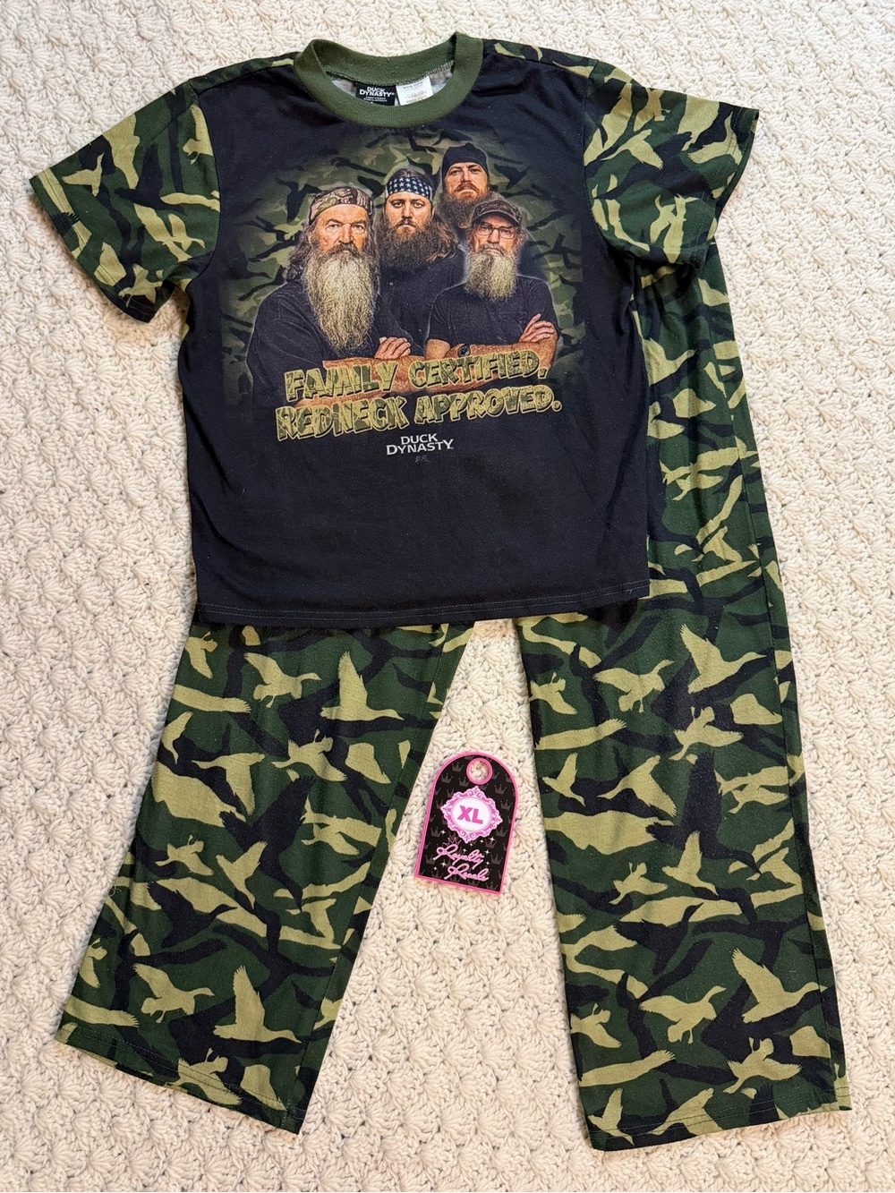 Duck Dynasty Boys' Green Camo Pajama Set